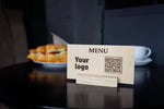 QR code menu, QR code menu sign, Wooden qr cod sign, Video, q-105