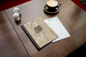 Customizable Wooden Restaurant Menu Holder - Image 1