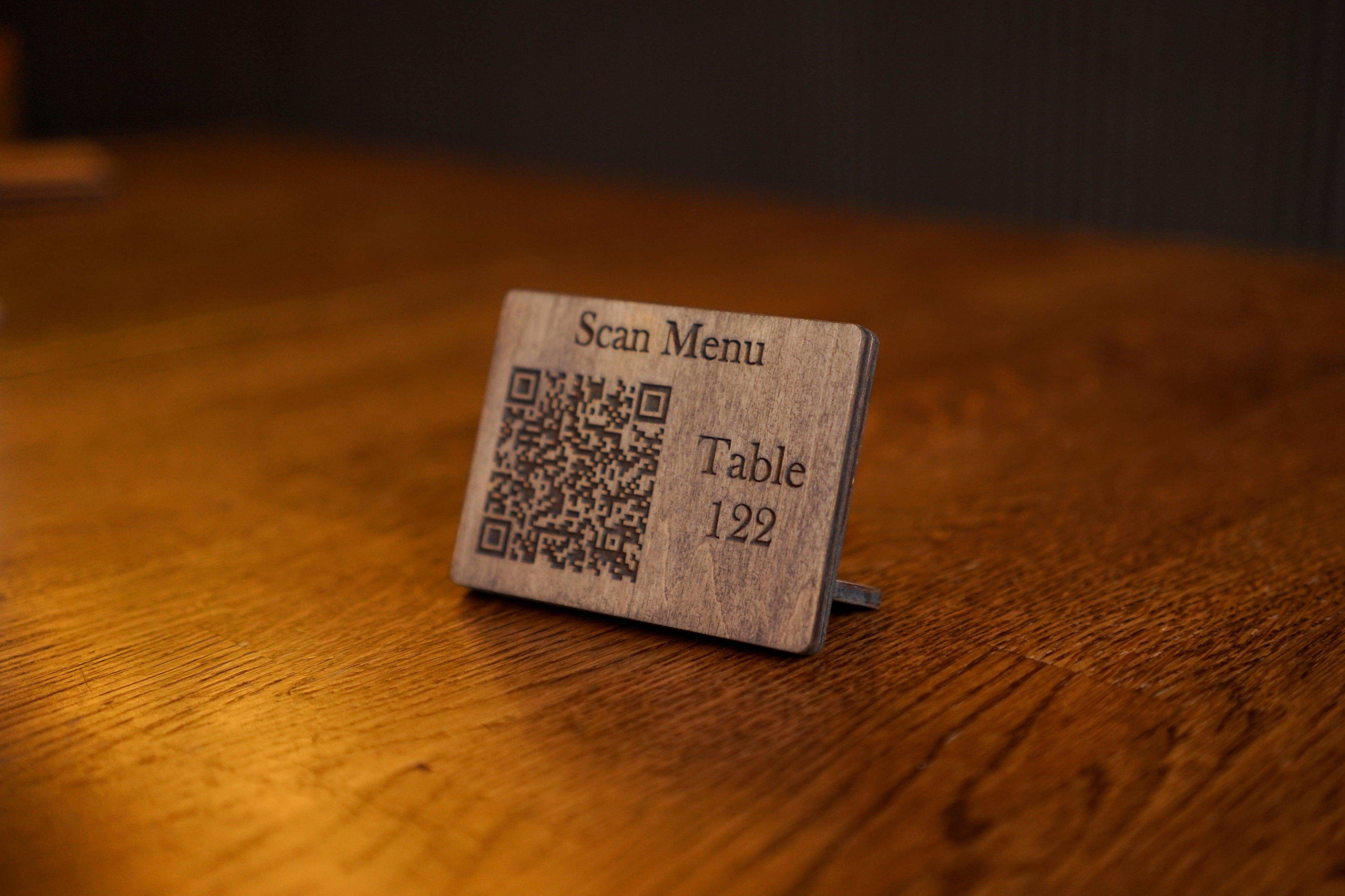 Custom Wooden QR Code Sign with Table Number - Image 4