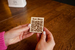 Touchless Wooden QR Code Menu Sign with Custom Text - Image 5