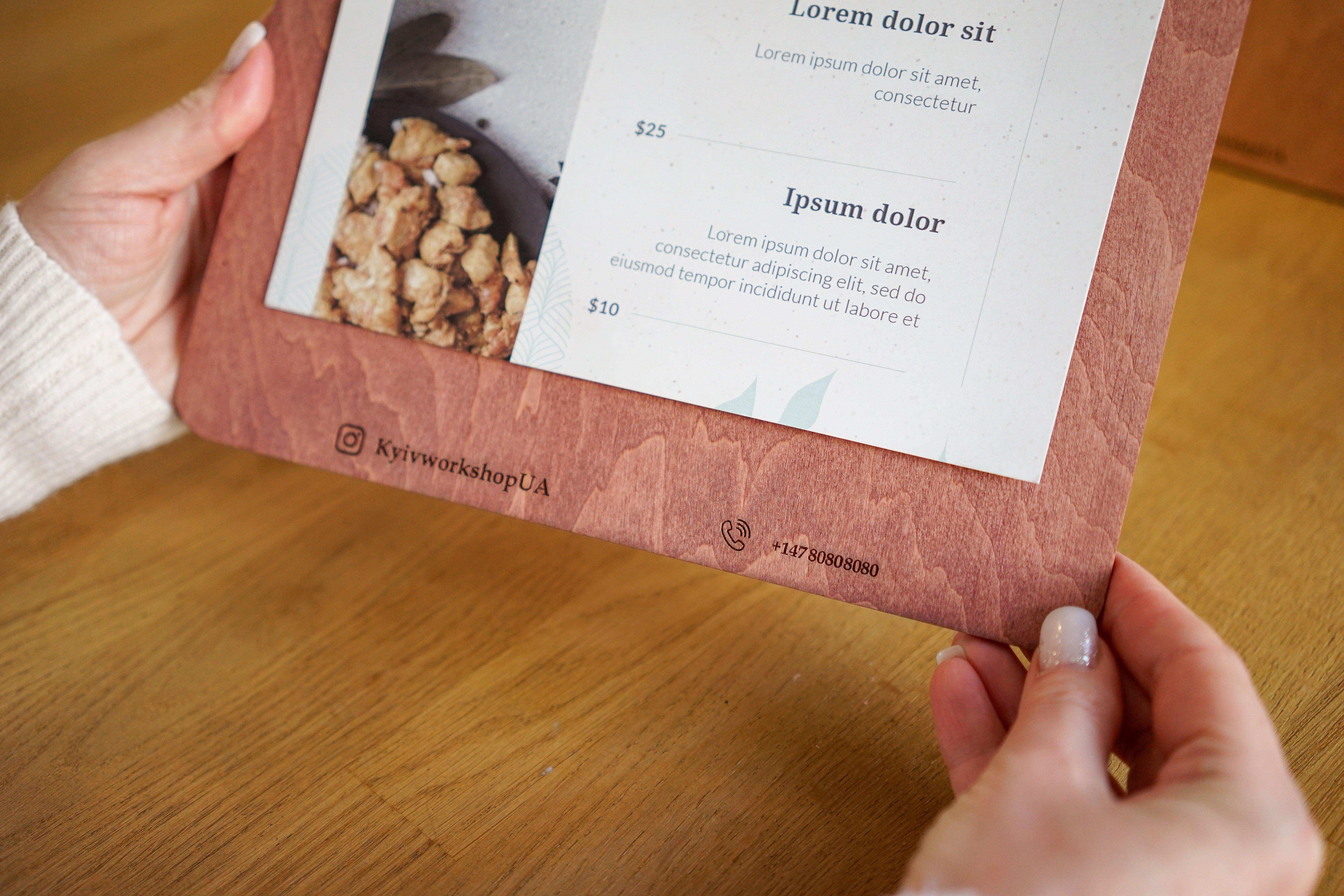 Custom Wooden Menu with Free Engraving, Video - Image 8