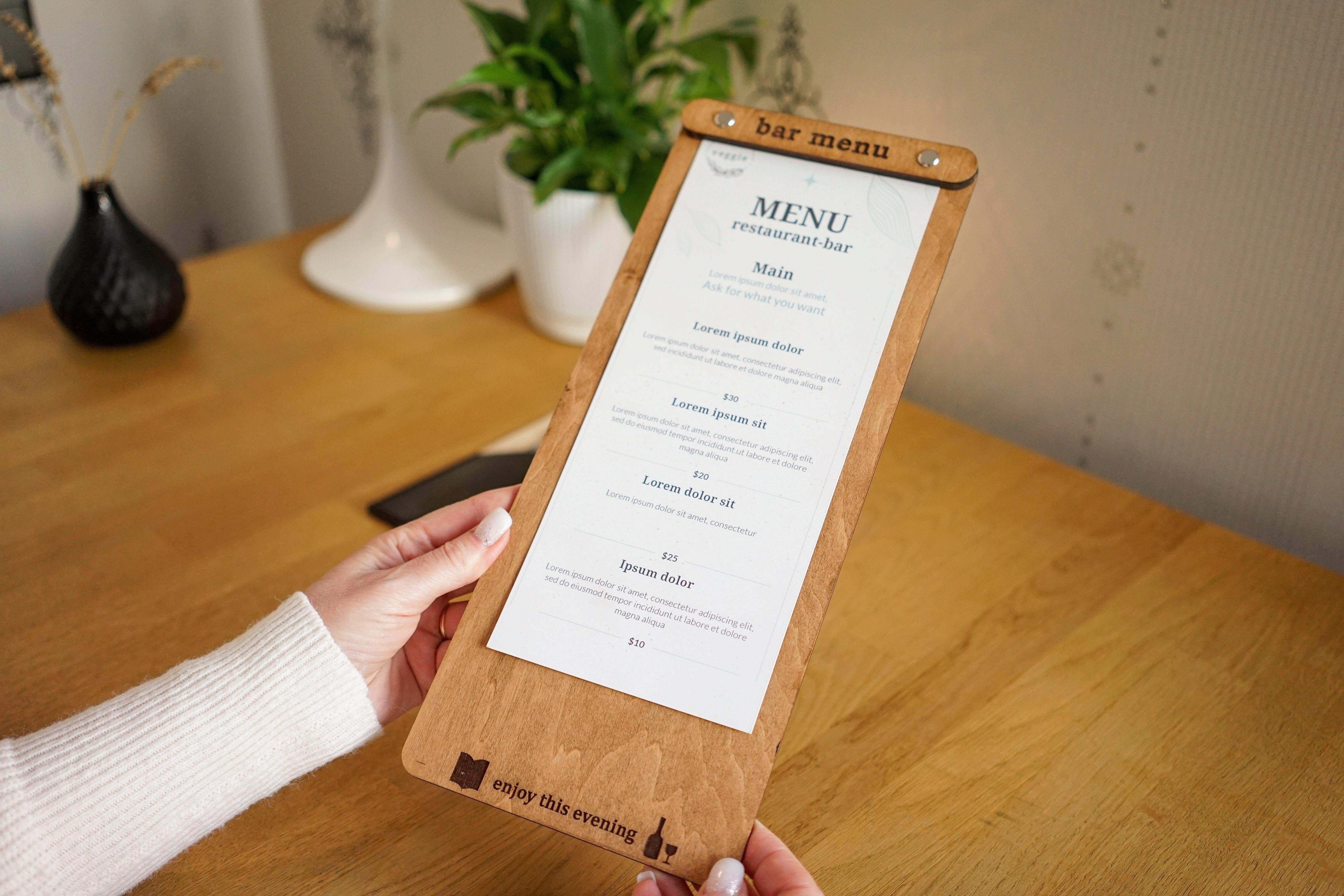 Wooden Bar Menu and Wine List Holder - Image 5