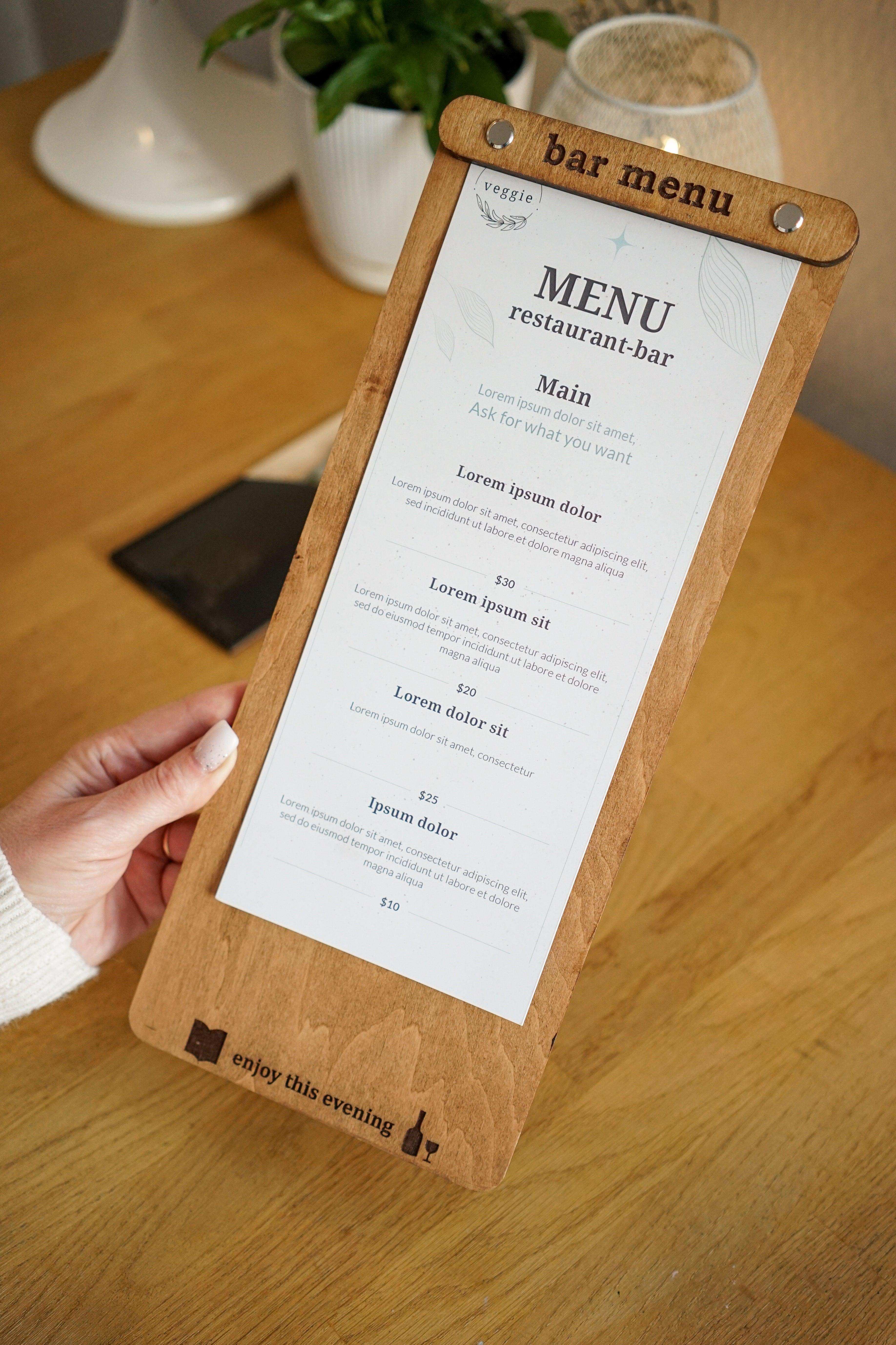 Wooden Bar Menu and Wine List Holder, Video - Image 6