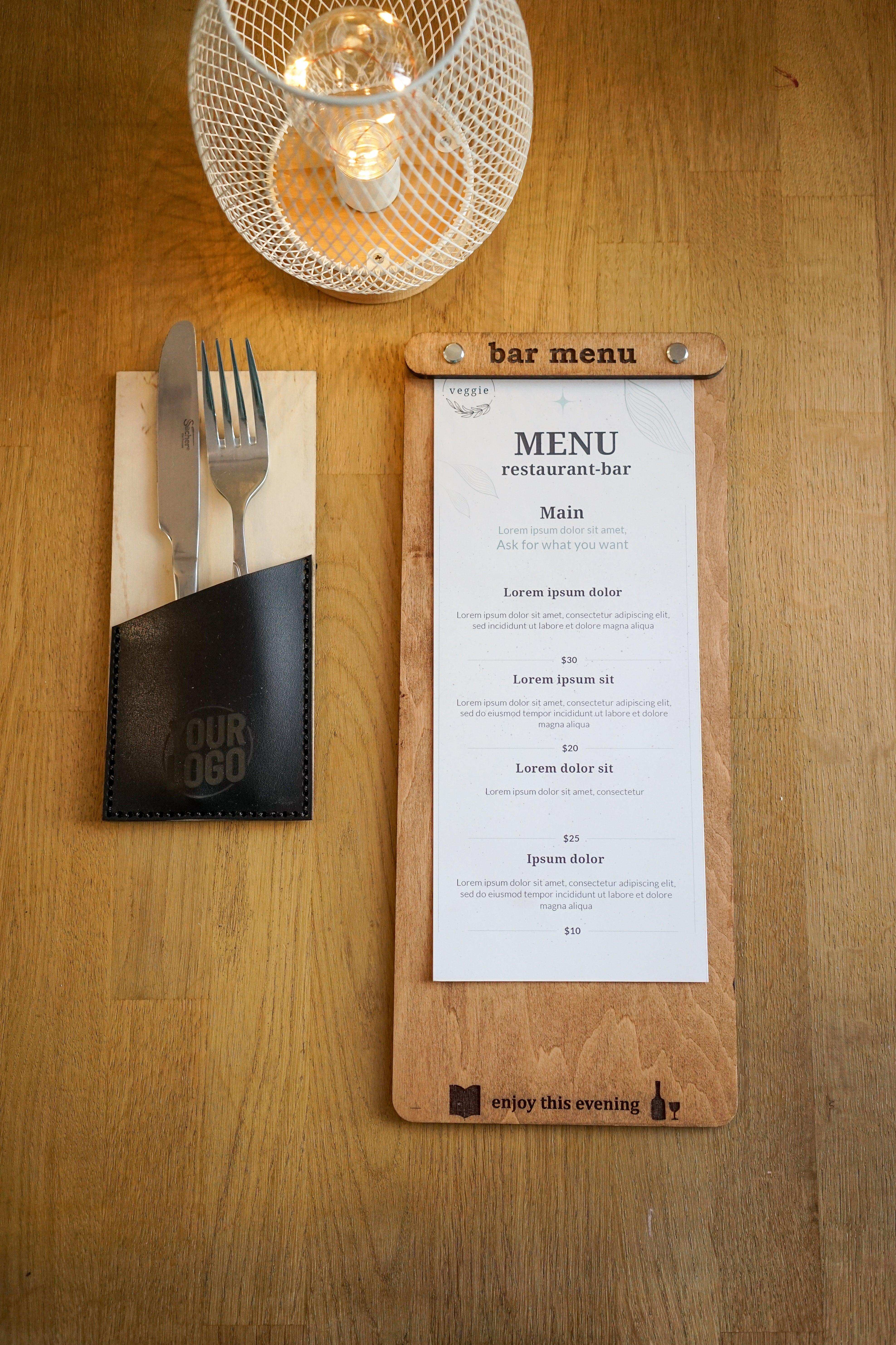 Wooden Bar Menu and Wine List Holder - Image 11