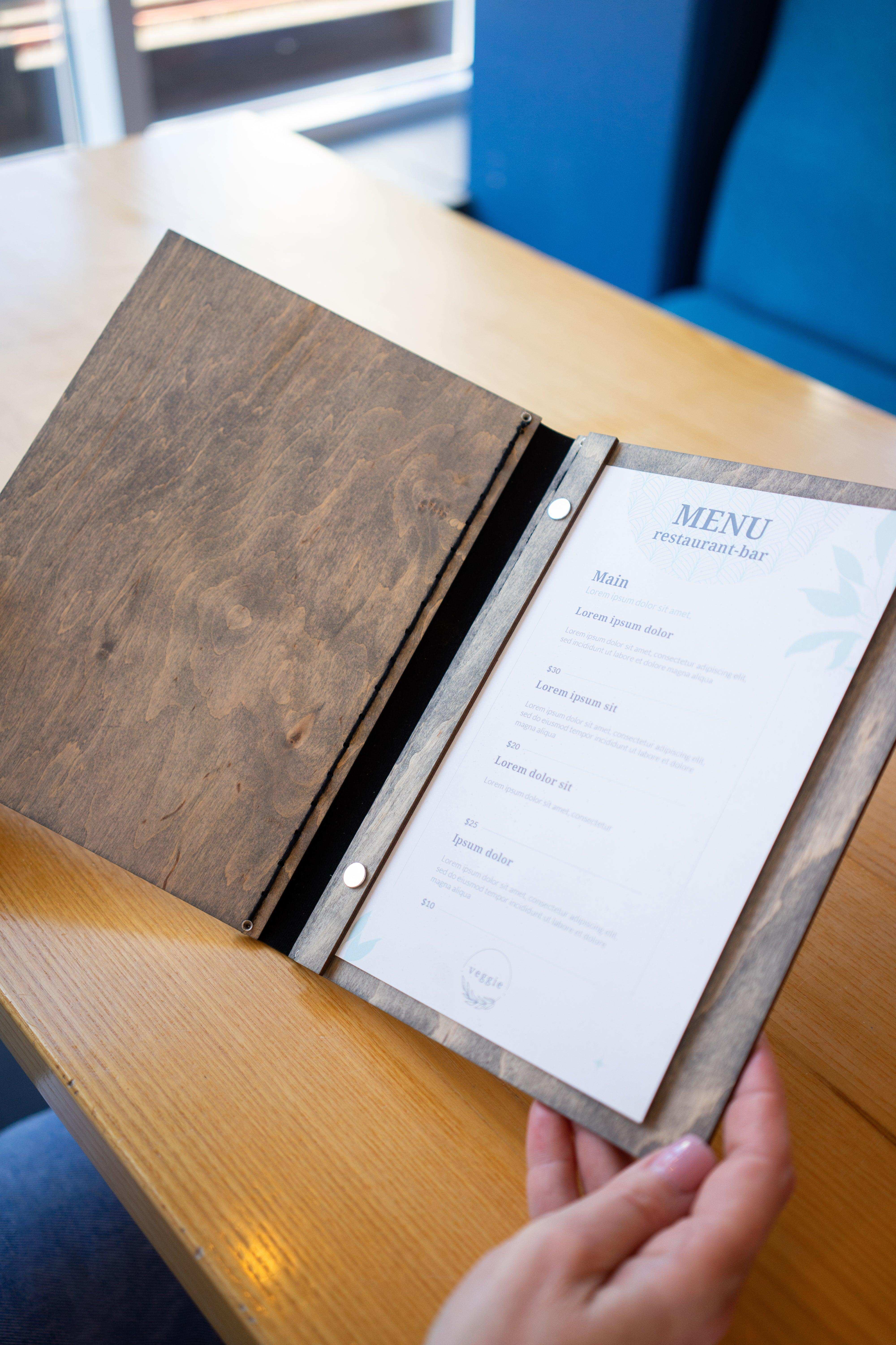 Customizable Wooden Restaurant Menu Holder, Video - Image 4