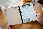 Personalized Wooden Menu Holder, Engraved Wooden Menu Folder with Customizable Options, Covers for Wedding Menu, Video, m-104