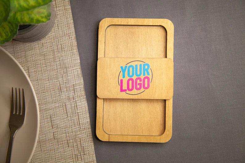 Wooden Check Presenter for Restaurants with Logo, Video - Image 7