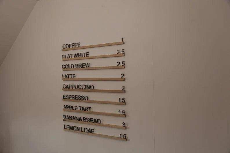 Changeable Wooden Wall Menu Rails, Video - Image 8