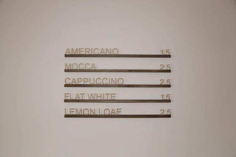 Wooden Wall Menu Board for Cafes and Bakeries - Image 1