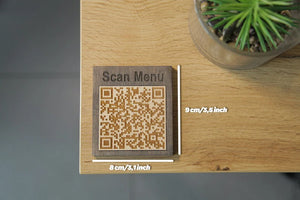 QR code menu, QR code menu sign, Wooden qr cod sign - Image 3