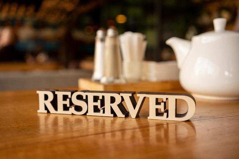 Reserved Table Sign - Custom Wooden Restaurant Decor with Free Engraving - Image 3