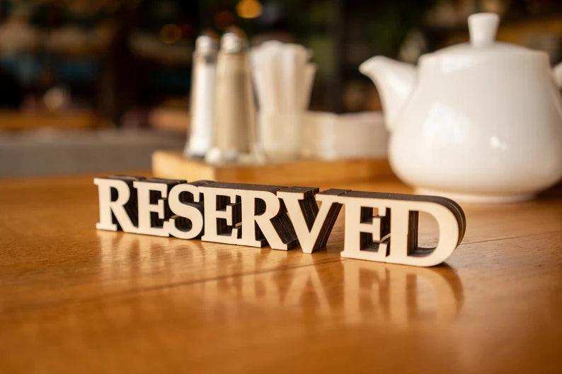 Reserved Table Sign - Custom Wooden Restaurant Decor with Free Engraving, Video - Image 4