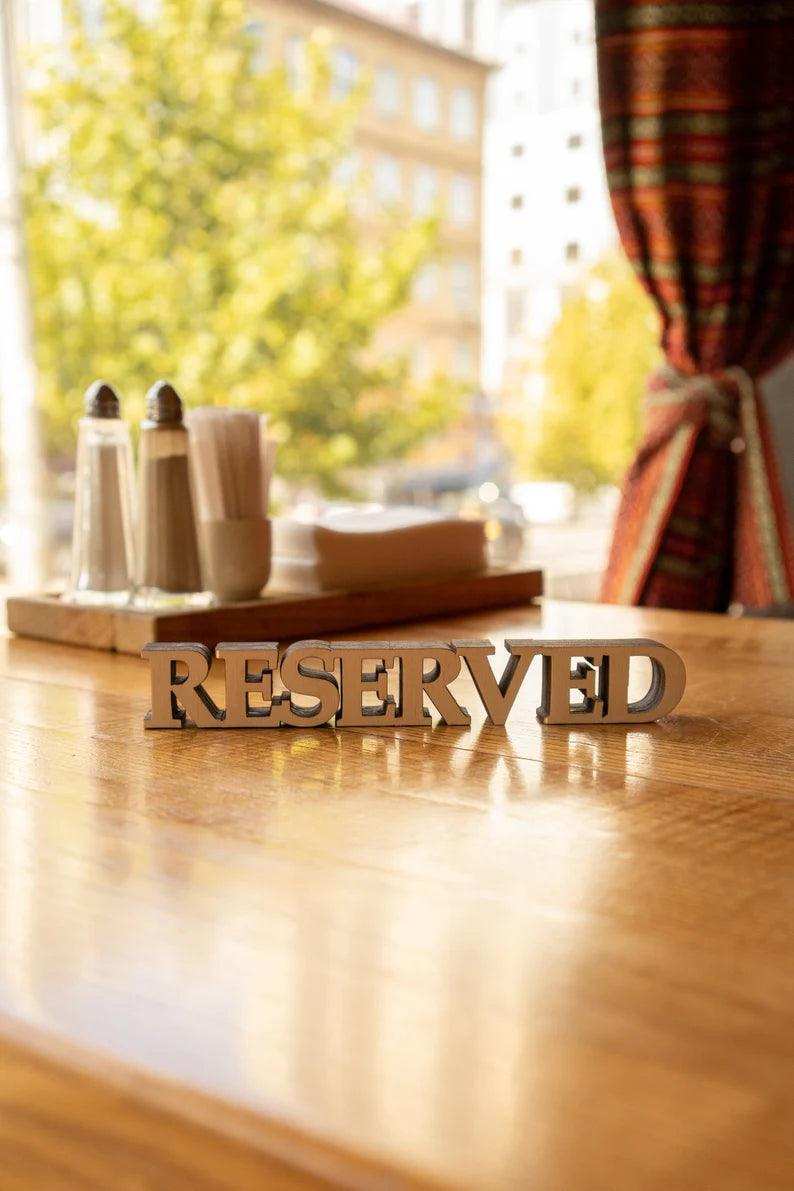 Reserved Table Sign - Custom Wooden Restaurant Decor with Free Engraving, Video - Image 5