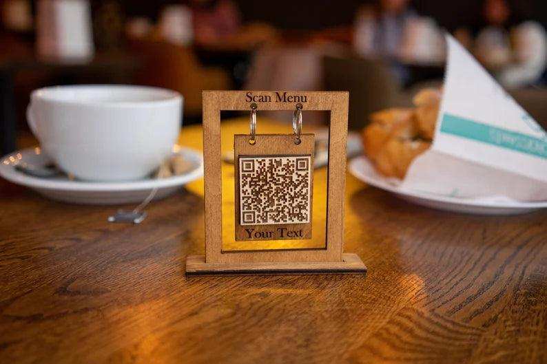 Wooden Hanging QR Code Menu Sign - Image 6