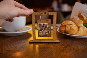 Wooden Hanging QR Code Menu Sign - Image 4