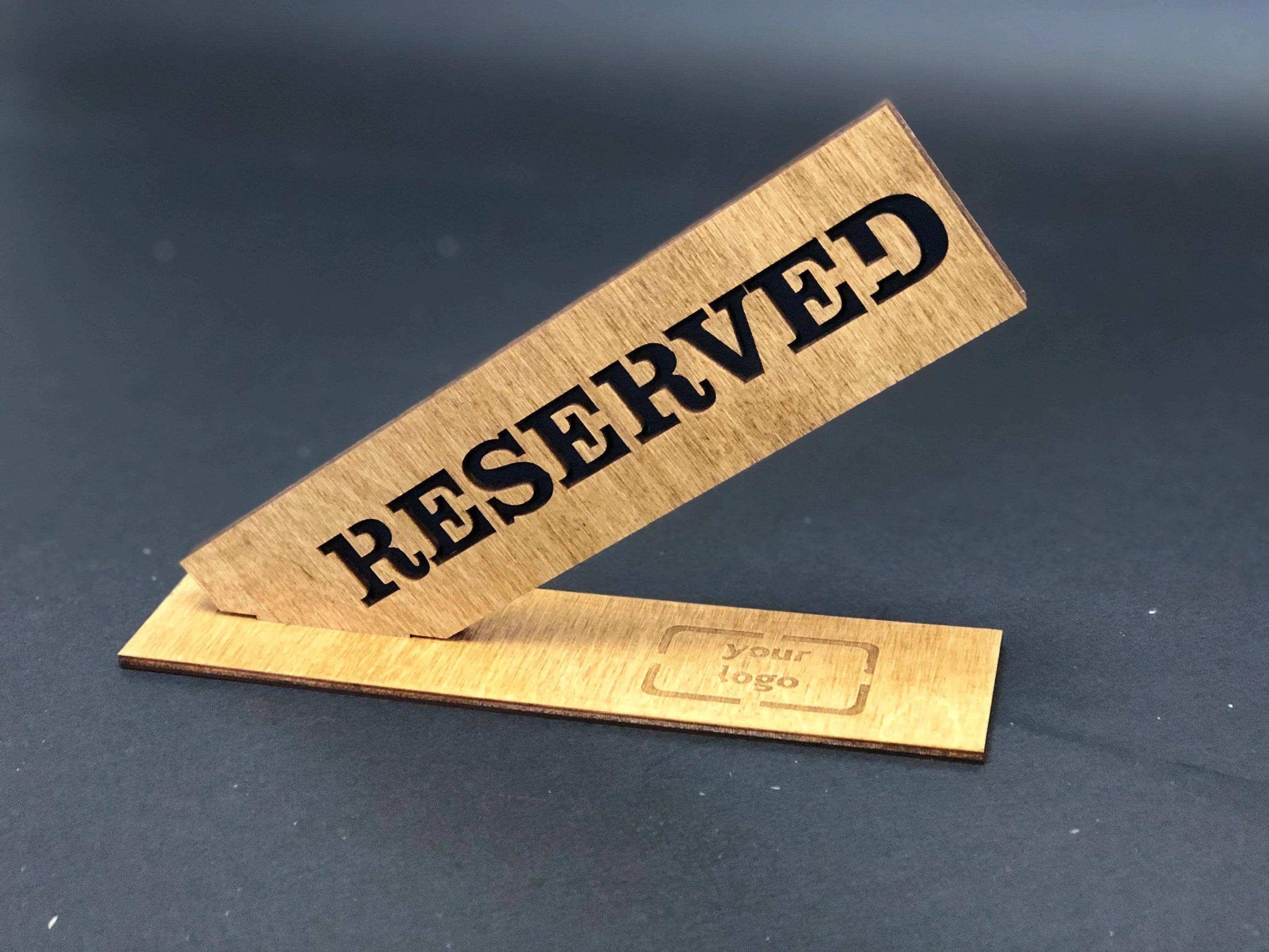 Wooden Reserved Sign with Base - Image 3