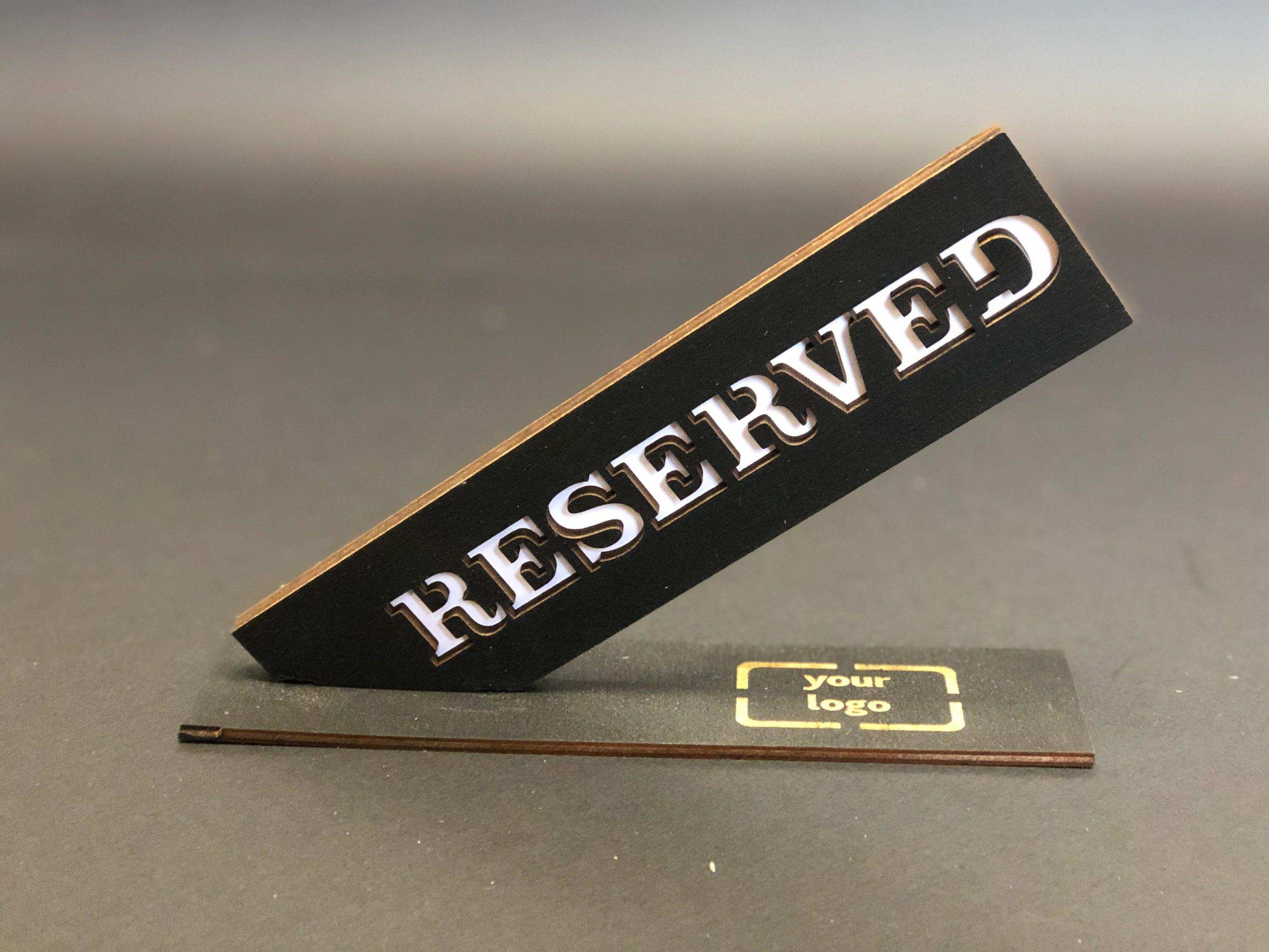 Wooden Reserved Sign with Base - Image 4