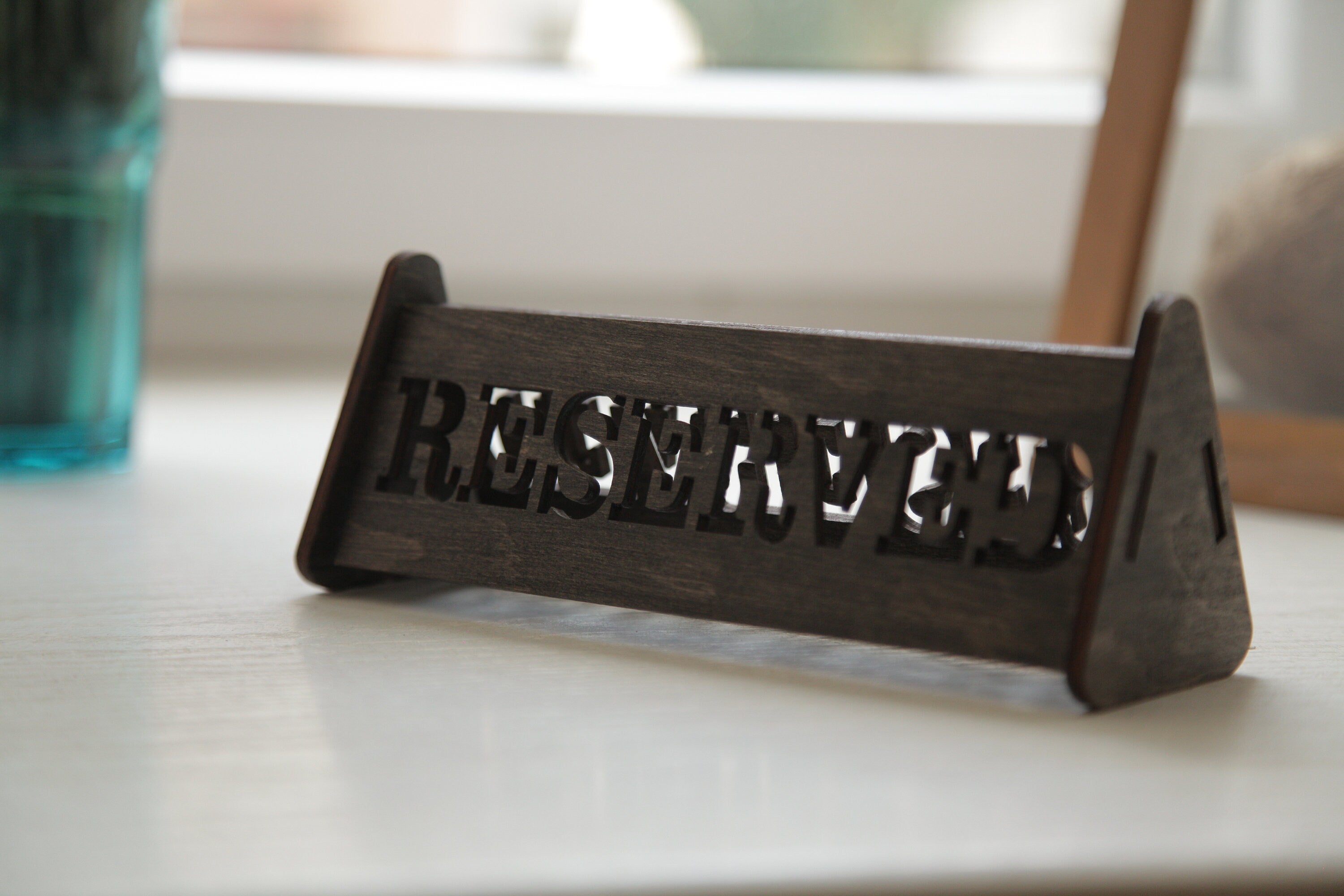 Reserved Table Sign, Wooden Rustic Board, Restaurant Decor, Wood Reserved Sign - Image 3