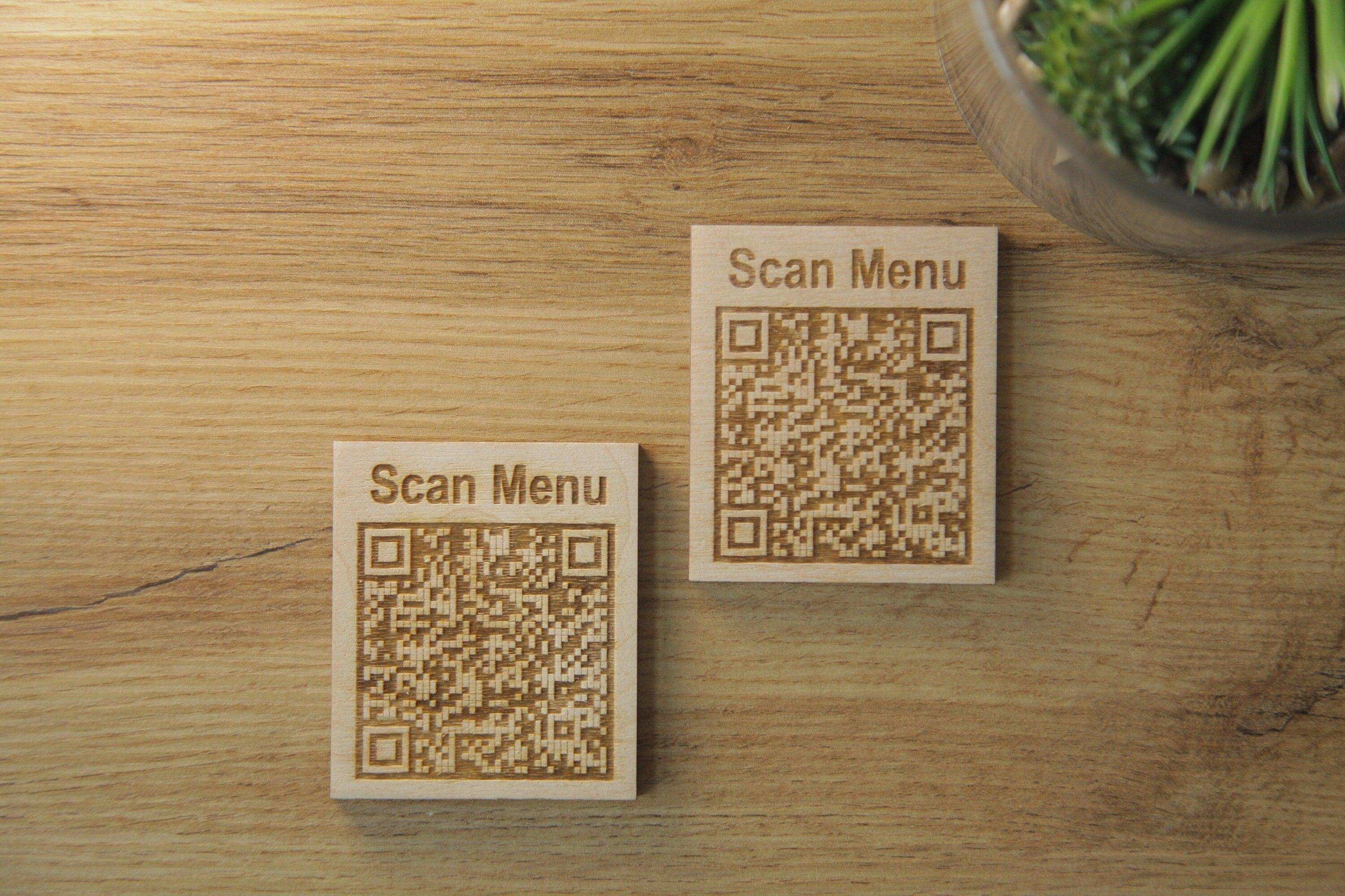 Elegant Wooden QR Code Menu Sign, Video - Image 4