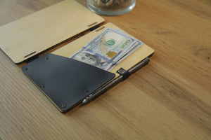 Wooden Check Holder with Pen Slot - Image 7