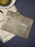 Wooden menu with colored logo or text, Restaurant Menu Cover