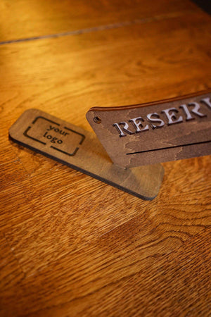 Unique Wooden Axe-Shaped Reserved Table Sign - Image 5