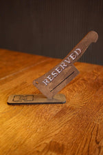 Unique Wooden Axe-Shaped Reserved Table Sign - Image 4