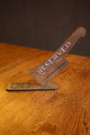 Unique Reserved Table Sign Axe, Hatchet Wooden Restaurant Decor, Wood Reserved Sign with Free Engraving
