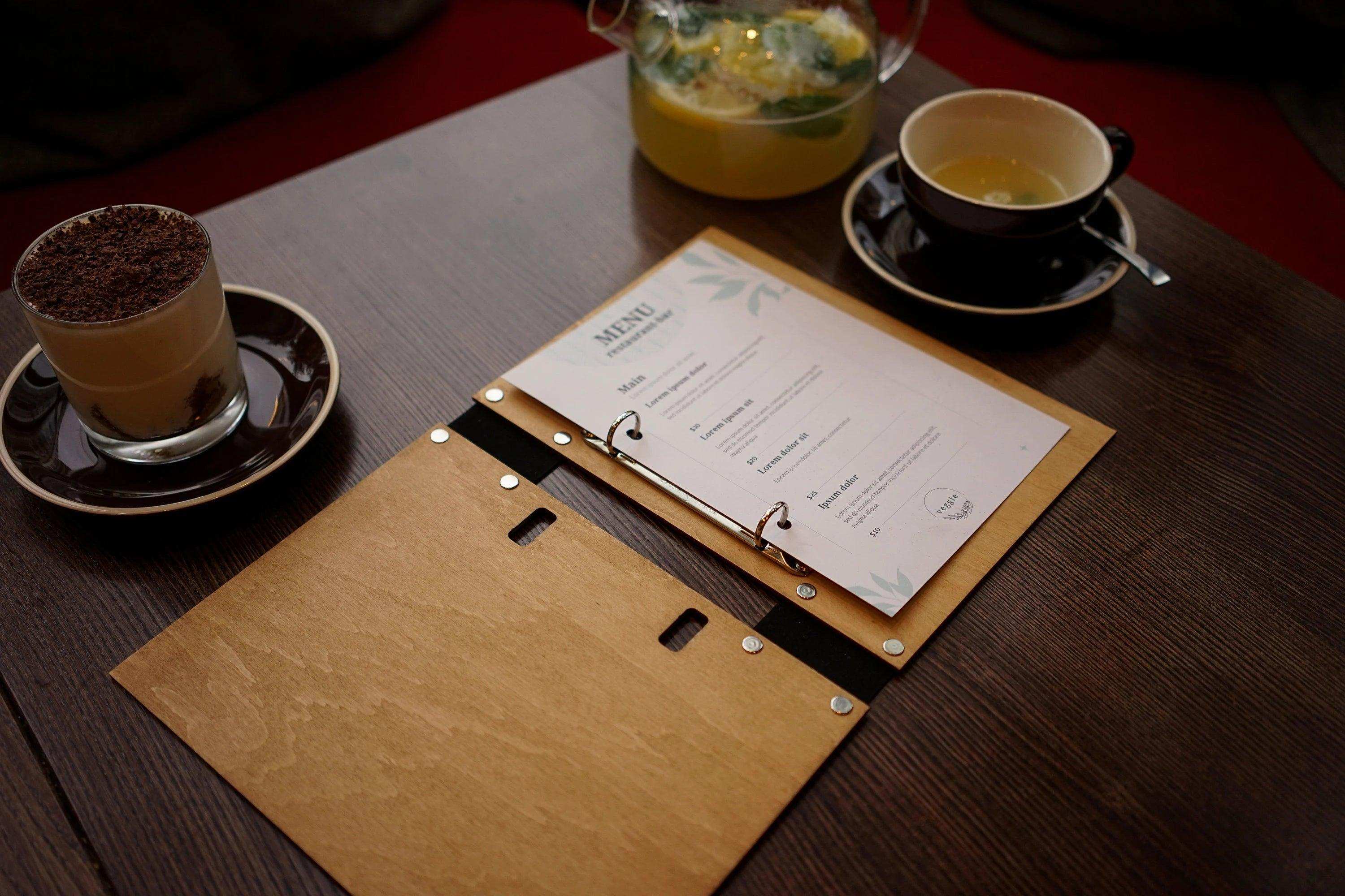 Custom Wooden Presentation Binder Menu for Restaurants - Image 6