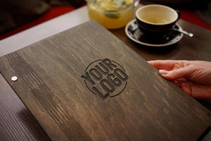 Engraved Wooden Menu Holder with Custom Options for Restaurants, Video - Image 9