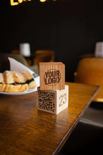 Custom Wooden QR Code Social Media Sign - Image 1