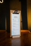 Menu stand, Wooden Menu, Sheet stand, FREE ENGRAVING, Video, m-111