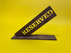 Elegant Wooden Reserved Table Sign for Dining Establishments, Video - Image 1