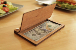 Personalized Wooden Check Holder with Engraving, Video - Image 1