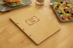 Engraved Wooden Menu Cover for Restaurants, Video - Image 1