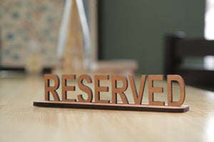 Handmade Rustic Wooden Reserved Sign for Restaurants - Image 1