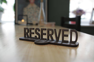 Rustic Wooden Reserved Table Sign with Free Engraving - Image 1
