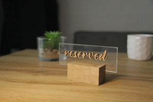 Personalized Acrylic Reserved Table Sign for Events - Image 1